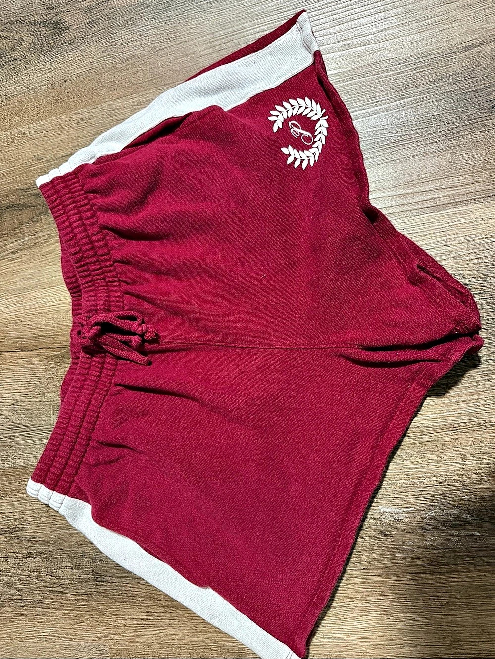 Pink Athletic Color Block Shorts in Red & White Size Medium